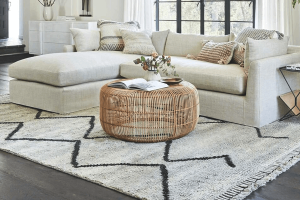 A Rug Under Sectional Sofa, What Size Rug For Under Sectional