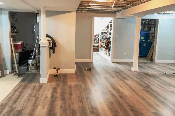 Basement Flooring Options Over Uneven, Laying Vinyl Tile On Concrete Basement Floor